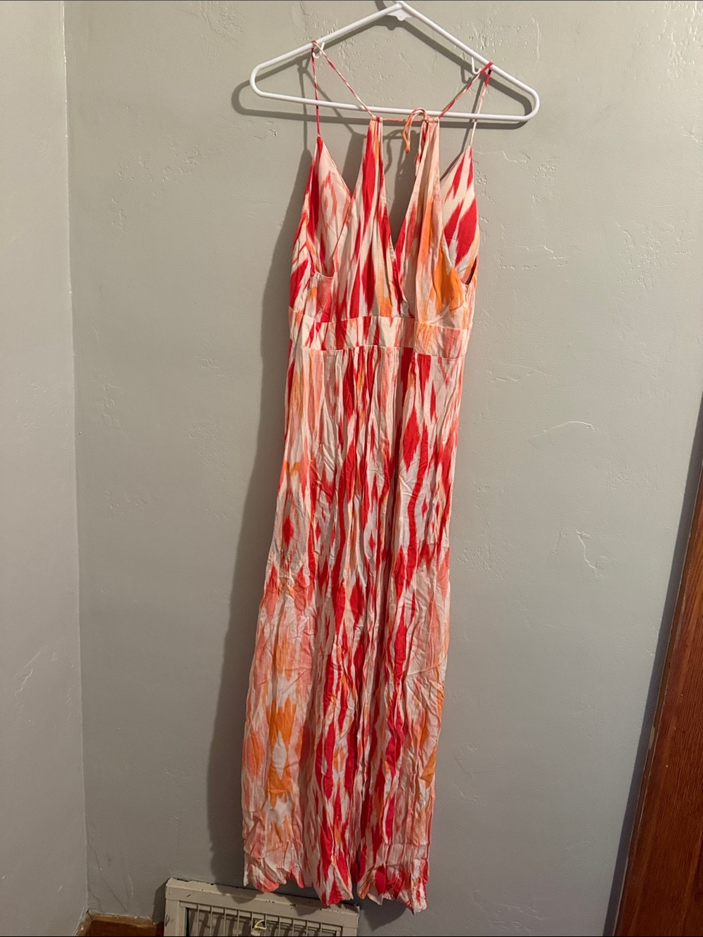 Athleta Coral, Peach & Cream Strappy Maxi Dress - Picture 5 of 9